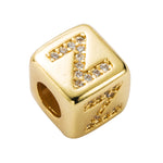 3 pezzi braccialetto con perline con lettera inglese in ottone micro-intarsiato coppia cordino rosso tirare gioielli braccialetto fai da te, Y, Z