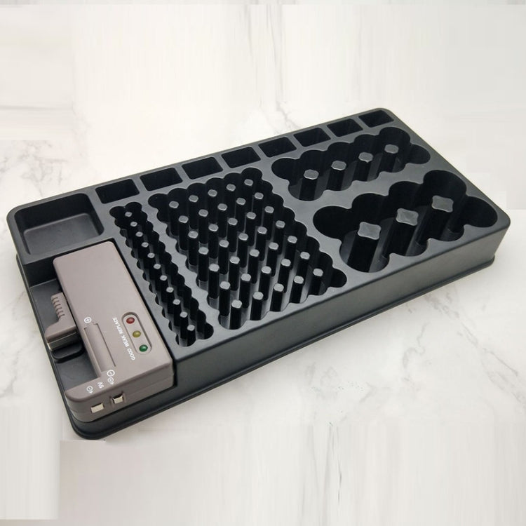 Scatola multifunzionale per batterie con tester capacità
