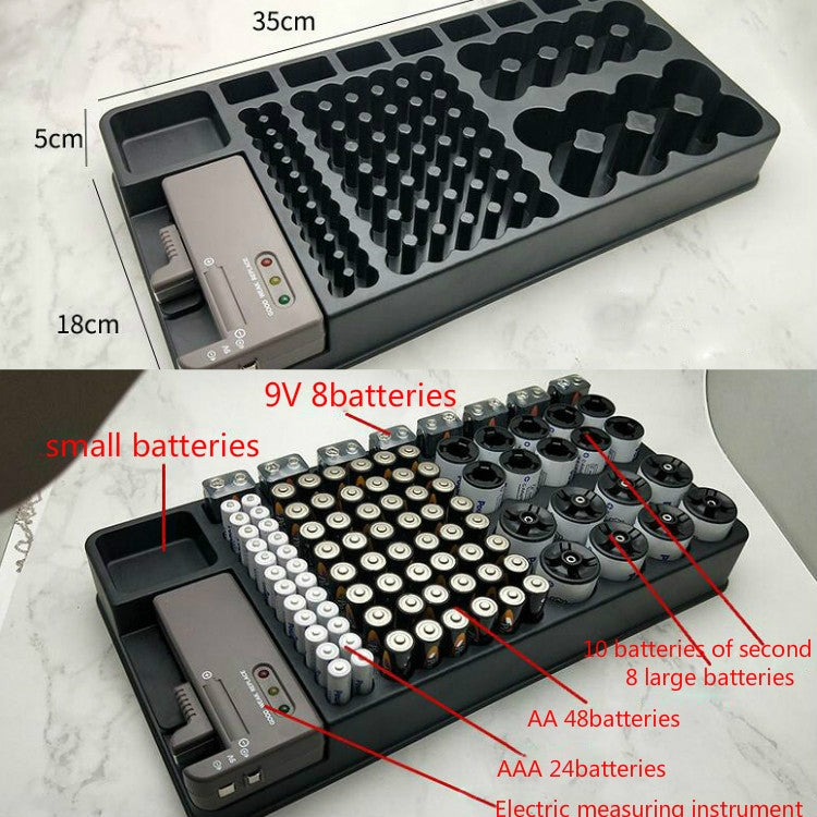 Scatola di immagazzinaggio della batteria multifunzionale Tester della batteria Indicatore di potenza della batteria Tester di capacità della scatola di immagazzinaggio