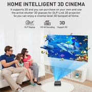 Mini proiettore intelligente P11 854x480 DLP con telecomando a infrarossi, Android 9.0, 2 GB + 16 GB, supporto WiFi 2.4G/5G, Bluetooth, scheda TF