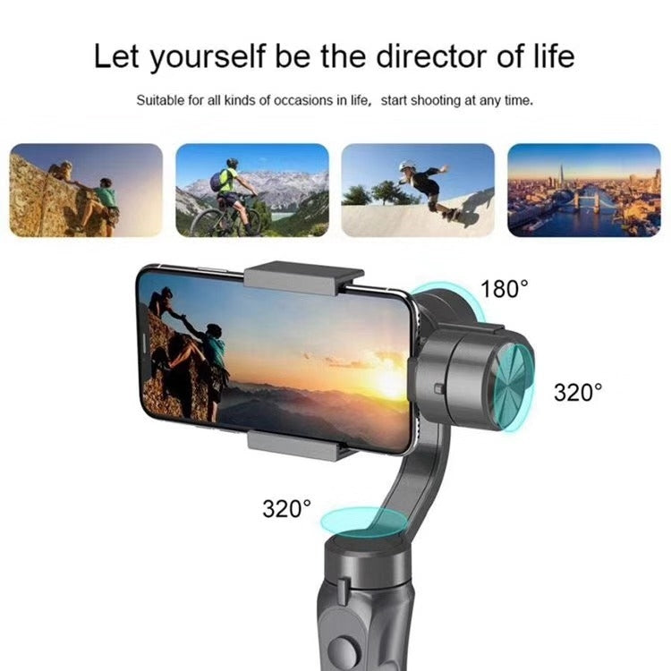 Stabilizzatore cardanico portatile a tre assi H4 per riprese stabili, supporto live per fotocamera con bilanciamento anti-vibrazione