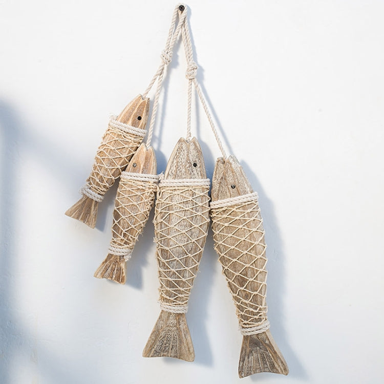 Spiedini di pesce antichi intagliati a mano in legno con ornamenti da appendere alla parete, vintage, creativi, mediterranei, Large, Small
