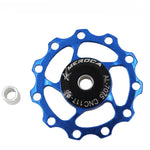 4 PCS MEROCA Cuscinetti In Metallo Mountain Bike Bici Da Strada Deragliatore Posteriore Ruota Guida 11T/13T Ruota Guida, 11T Black, 13T Black, 11T Red, 13T Red, 11T Blue, 13T Blue, 11T Purple, 13T Purple, 11T Silver, 13T Silver                         ...