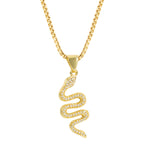 Collana con ciondolo a forma di serpente creativo da 2 pezzi Collana con zirconi intarsiati in stile punk femminile
