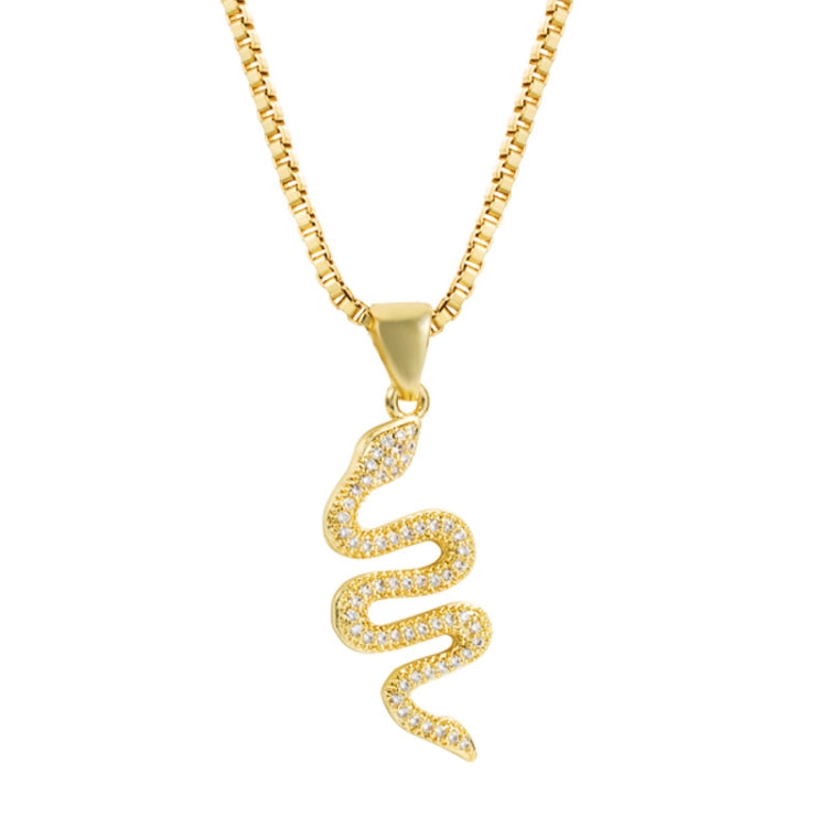 Collana con ciondolo a forma di serpente creativo da 2 pezzi Collana con zirconi intarsiati in stile punk femminile