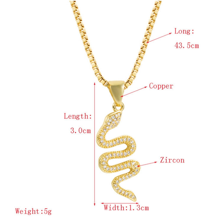 Collana con ciondolo a forma di serpente creativo da 2 pezzi Collana con zirconi intarsiati in stile punk femminile