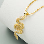 Collana con ciondolo a forma di serpente creativo da 2 pezzi Collana con zirconi intarsiati in stile punk femminile