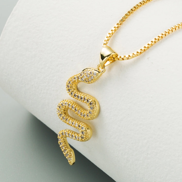 Collana con ciondolo a forma di serpente creativo da 2 pezzi Collana con zirconi intarsiati in stile punk femminile