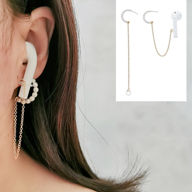 3 pezzi di auricolare Bluetooth universale anti-perso tipo C perla 925 argento ago catena per orecchini