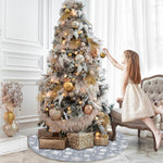 Decorazioni natalizie Gonna per albero di fiocchi di neve Decorazione per accessori per albero di Natale, Snowflake Tree Skirt