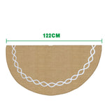 Decorazioni natalizie Gonna per albero in stoffa di iuta Decorazione inferiore per albero Grembiule per albero di Natale, Jute Cloth Tree Skirt
