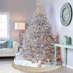 Decorazioni natalizie Gonna per albero in stoffa di iuta Decorazione inferiore per albero Grembiule per albero di Natale, Jute Cloth Tree Skirt