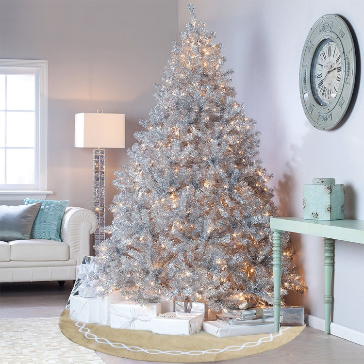 Decorazioni natalizie Gonna per albero in stoffa di iuta Decorazione inferiore per albero Grembiule per albero di Natale, Jute Cloth Tree Skirt