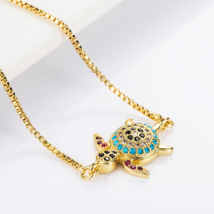 Braccialetto da donna creativo con tartaruga animale estraibile in rame intarsiato con zirconi