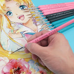 WeiZhuang Hook Line Pen Pittura Acquerello dipinto a mano Lupo Menta Hook Line Pen Pittura Tratto Pennello a linea sottile, 10 PCS 00000 Pink, 10 PCS 000 Pink, 10 PCS 00 Pink, 10 PCS 0 Pink, 10 PCS 1 Pink, 10 PCS 2 Pink, 10 PCS 3 Pink, 10 PCS 4 Pink   ...