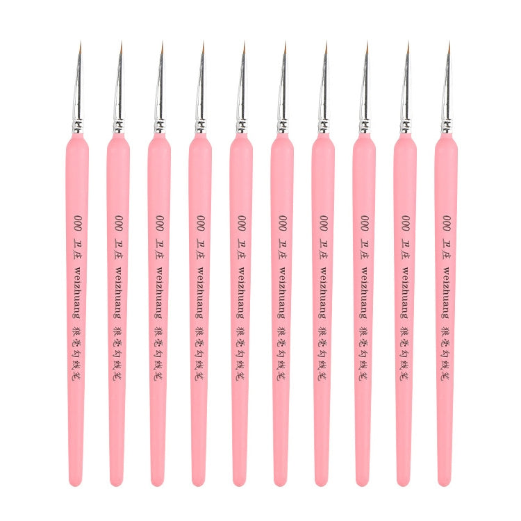 WeiZhuang Hook Line Pen Pittura Acquerello dipinto a mano Lupo Menta Hook Line Pen Pittura Tratto Pennello a linea sottile, 10 PCS 00000 Pink, 10 PCS 000 Pink, 10 PCS 00 Pink, 10 PCS 0 Pink, 10 PCS 1 Pink, 10 PCS 2 Pink, 10 PCS 3 Pink, 10 PCS 4 Pink   ...