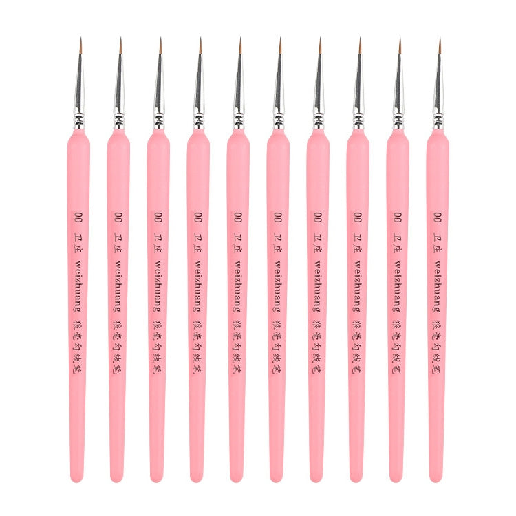 WeiZhuang Hook Line Pen Pittura Acquerello dipinto a mano Lupo Menta Hook Line Pen Pittura Tratto Pennello a linea sottile, 10 PCS 00000 Pink, 10 PCS 000 Pink, 10 PCS 00 Pink, 10 PCS 0 Pink, 10 PCS 1 Pink, 10 PCS 2 Pink, 10 PCS 3 Pink, 10 PCS 4 Pink   ...