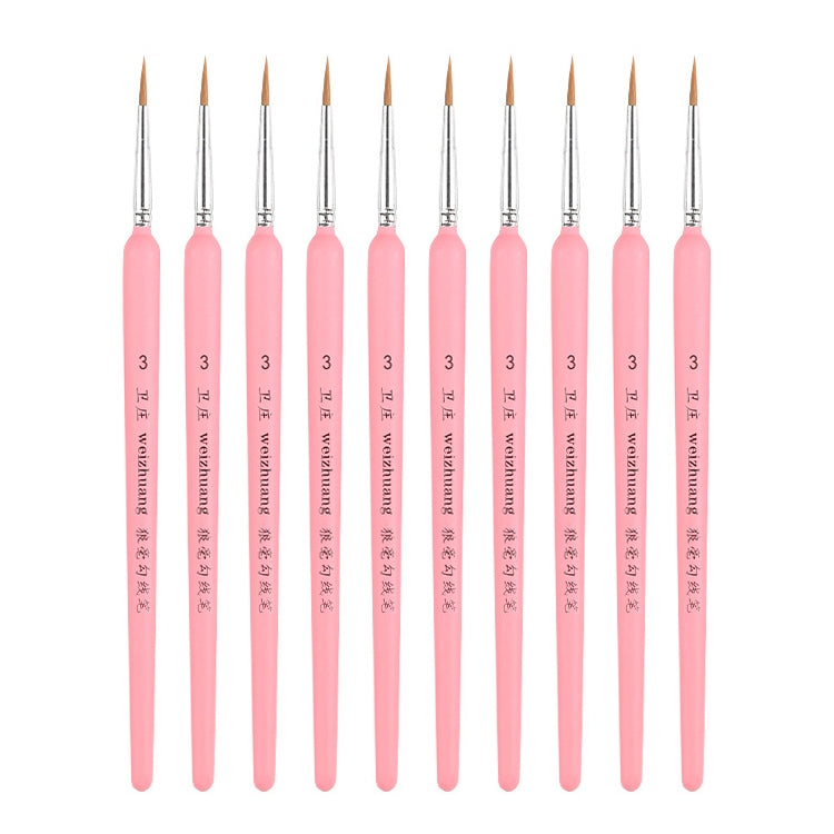 WeiZhuang Hook Line Pen Pittura Acquerello dipinto a mano Lupo Menta Hook Line Pen Pittura Tratto Pennello a linea sottile, 10 PCS 00000 Pink, 10 PCS 000 Pink, 10 PCS 00 Pink, 10 PCS 0 Pink, 10 PCS 1 Pink, 10 PCS 2 Pink, 10 PCS 3 Pink, 10 PCS 4 Pink   ...