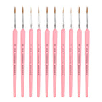 WeiZhuang Hook Line Pen Pittura Acquerello dipinto a mano Lupo Menta Hook Line Pen Pittura Tratto Pennello a linea sottile, 10 PCS 00000 Pink, 10 PCS 000 Pink, 10 PCS 00 Pink, 10 PCS 0 Pink, 10 PCS 1 Pink, 10 PCS 2 Pink, 10 PCS 3 Pink, 10 PCS 4 Pink   ...