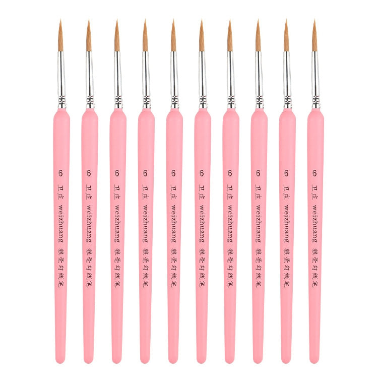 WeiZhuang Hook Line Pen Pittura Acquerello dipinto a mano Lupo Menta Hook Line Pen Pittura Tratto Pennello a linea sottile, 10 PCS 00000 Pink, 10 PCS 000 Pink, 10 PCS 00 Pink, 10 PCS 0 Pink, 10 PCS 1 Pink, 10 PCS 2 Pink, 10 PCS 3 Pink, 10 PCS 4 Pink   ...