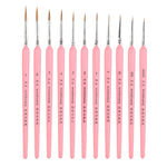 WeiZhuang Hook Line Pen Pittura Acquerello dipinto a mano Lupo Menta Hook Line Pen Pittura Tratto Pennello a linea sottile, 10 PCS 00000 Pink, 10 PCS 000 Pink, 10 PCS 00 Pink, 10 PCS 0 Pink, 10 PCS 1 Pink, 10 PCS 2 Pink, 10 PCS 3 Pink, 10 PCS 4 Pink   ...