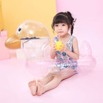 Y-100 Anello da nuoto trasparente per bambini a forma di anatra, Size:70 x 44cm