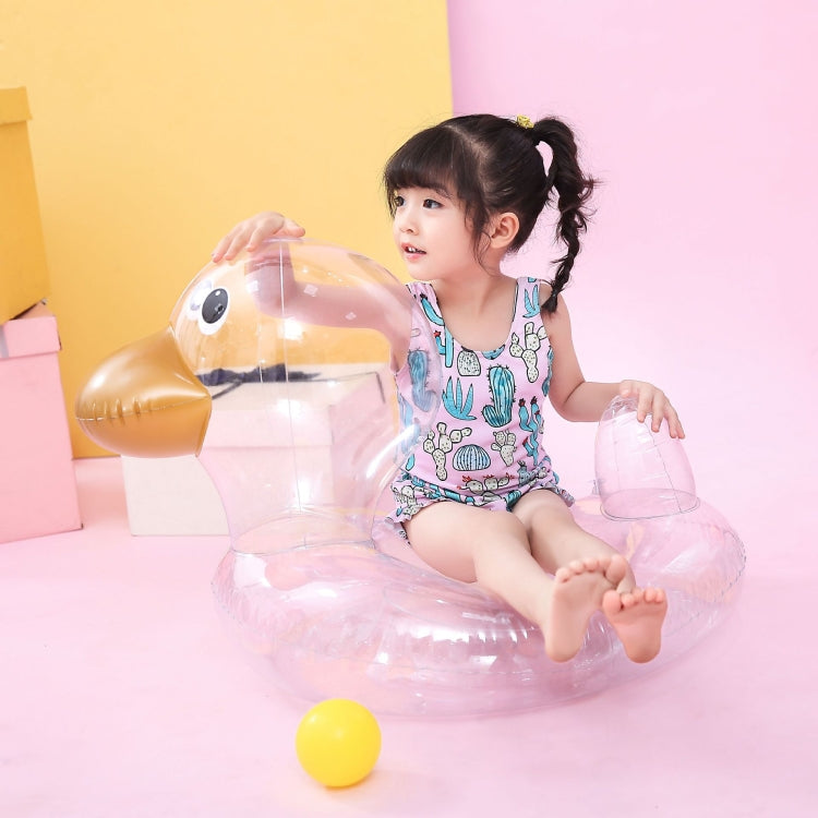 Y-100 Anello da nuoto trasparente per bambini a forma di anatra, Size:70 x 44cm