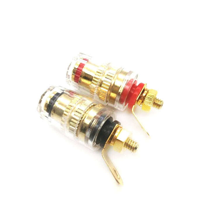 10 pezzi/5 paia di connettori per pannello di ingegneria audio in cristallo trasparente, presa per altoparlante, presa a banana da 4 mm