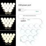 Luce frontale a specchio Specchio per trucco dimmerabile Luce touch control USB, 2 LEDs, 6  LEDs, 10  LEDs, 14  LEDs