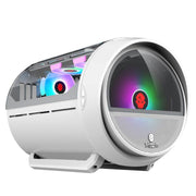 GAMEKM Genki Bomb Personality Gaming Internet Cafe Custodia da gioco laterale USB 3.0 Custodia per computer desktop raffreddata ad acqua, White, Pink, Black