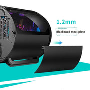 GAMEKM Genki Bomb Personality Gaming Internet Cafe Custodia da gioco laterale USB 3.0 Custodia per computer desktop raffreddata ad acqua, White, Pink, Black