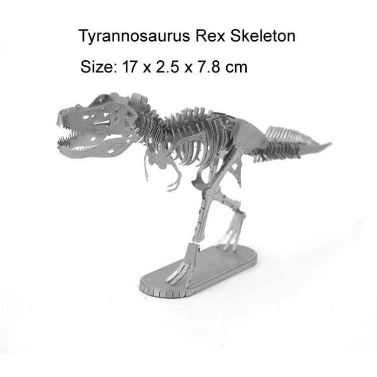 Modello dinosauro 3D in metallo acciaio inox 20cm