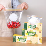 4 set di sacchetti sigillati per alimenti freschi, sacchetti di plastica per la conservazione del frigorifero addensato per uso domestico, Small (30 Pieces / Set), Medium (25 Pieces / Set), Large (15 Pieces / Set)