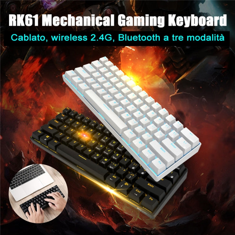 RK61 61 tasti Bluetooth / Wireless Dual Mode Tablet Tastiera meccanica da gioco mobile, lunghezza cavo: 1,5 m, Green Shaft, Red Shaft, Tea Shaft