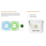 PIX-LINK WR22 Estensore di potenziamento dell'amplificazione del segnale wireless WiFi da 300 Mbps, EU Plug, US Plug, UK Plug, AU Plug