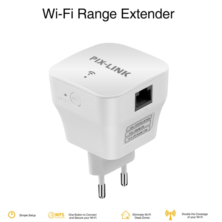 Ripetitore avanzato con amplificazione del segnale WIFI PIXLINK WR12 300Mbps, EU Plug, UK Plug, US Plug, AU Plug