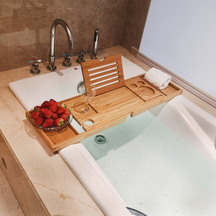 Vassoio porta tablet e cellulare per vasca da bagno in bambù
