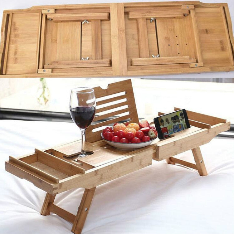 Cremagliera per vasca da bagno in bambù per piedi Cremagliera per vasca da bagno retrattile per bagno multifunzionale, Retractable Bath Rack