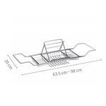 Mensola da bagno con staffa retrattile per vasca da bagno in acciaio inossidabile, Stainless Steel Bathtub Rack