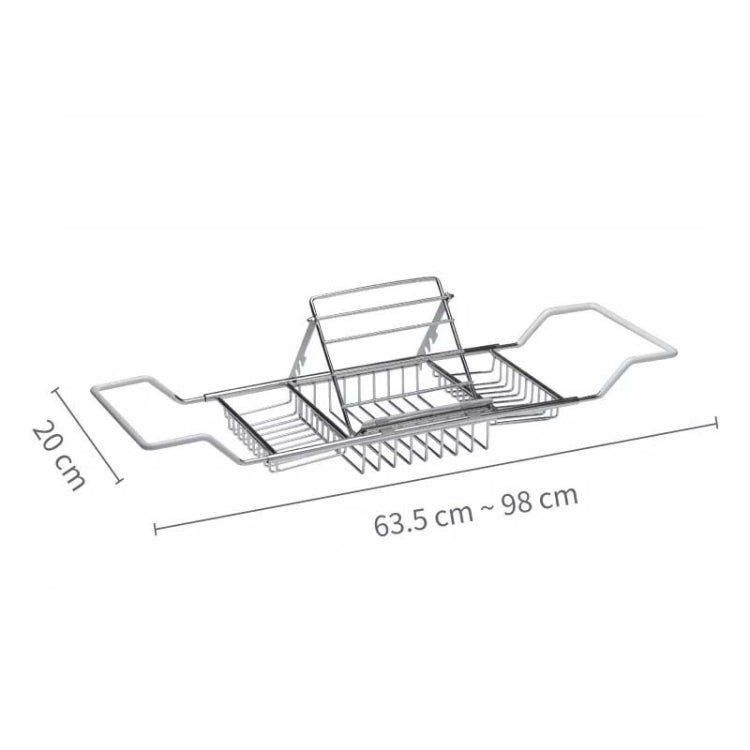 Mensola da bagno con staffa retrattile per vasca da bagno in acciaio inossidabile, Stainless Steel Bathtub Rack