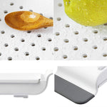 Scaffale per vasca da bagno con scarico a scomparsa Scaffale per vasca da bagno in plastica per vasca da bagno, White+Gray