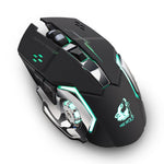 FREEDOM-WOLF X8 2400 DPI 6 tasti 2.4G Mouse meccanico da gioco silenzioso e luminoso con ricarica wireless, X8 Black, X8 Metal Grey, X8 Star Black