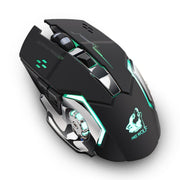 FREEDOM-WOLF X8 2400 DPI 6 tasti 2.4G Mouse meccanico da gioco silenzioso e luminoso con ricarica wireless, X8 Black, X8 Metal Grey, X8 Star Black