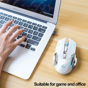 FREEDOM-WOLF X8 2400 DPI 6 tasti 2.4G Mouse meccanico da gioco silenzioso e luminoso con ricarica wireless, X8 Black, X8 Metal Grey, X8 Star Black