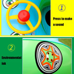 Anello da nuoto gonfiabile a forma di barca per auto con parasole e protezione solare con corno, Light Blue + Green, Purple+Yellow