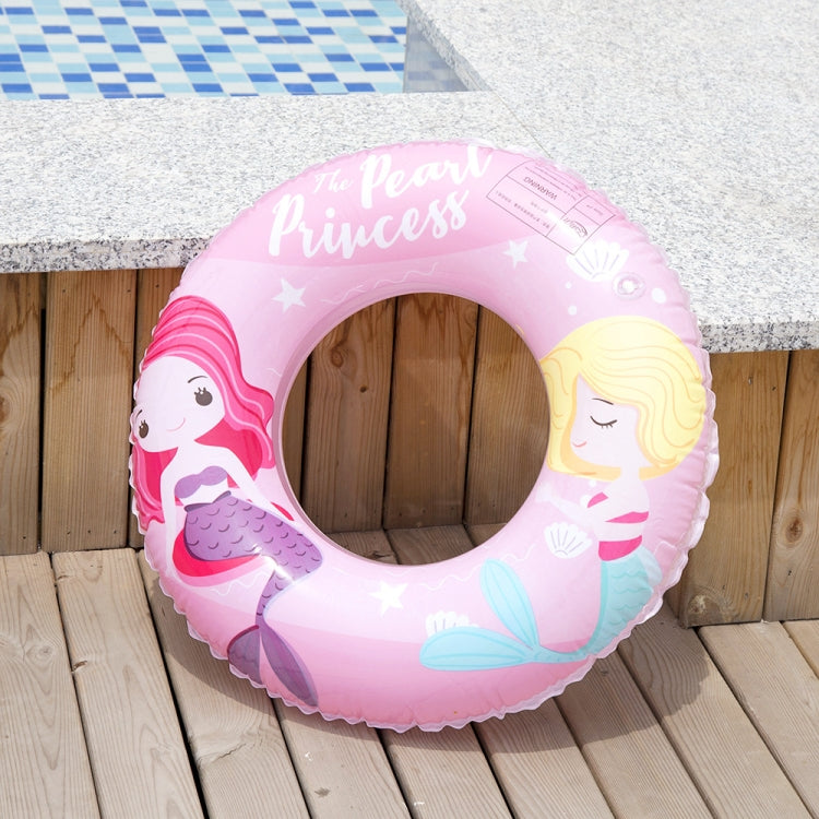 Anello da nuoto per bambini in PVC ispessito con motivo a sirena in cartone animato da 2 pezzi, 60, 70, 80, 90