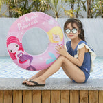 Anello da nuoto per bambini in PVC ispessito con motivo a sirena in cartone animato da 2 pezzi, 60, 70, 80, 90