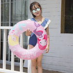 Anello da nuoto per bambini in PVC ispessito con motivo a sirena in cartone animato da 2 pezzi, 60, 70, 80, 90