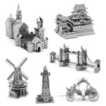 Set 3 modelli 3D in metallo da assemblare puzzle fai da te
