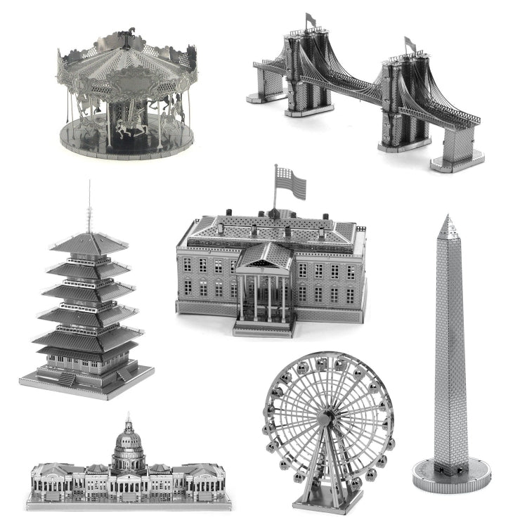 Set 3 modelli 3D in metallo da assemblare puzzle fai da te